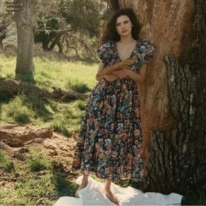 Doen Pescos dress in Indigo Iris Floral- NWT